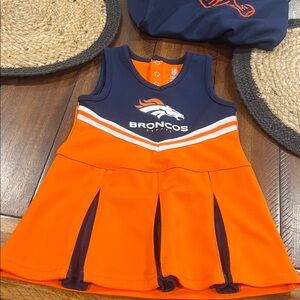 Broncos Cheerleader Dress in Orange and Navy 3T Like new